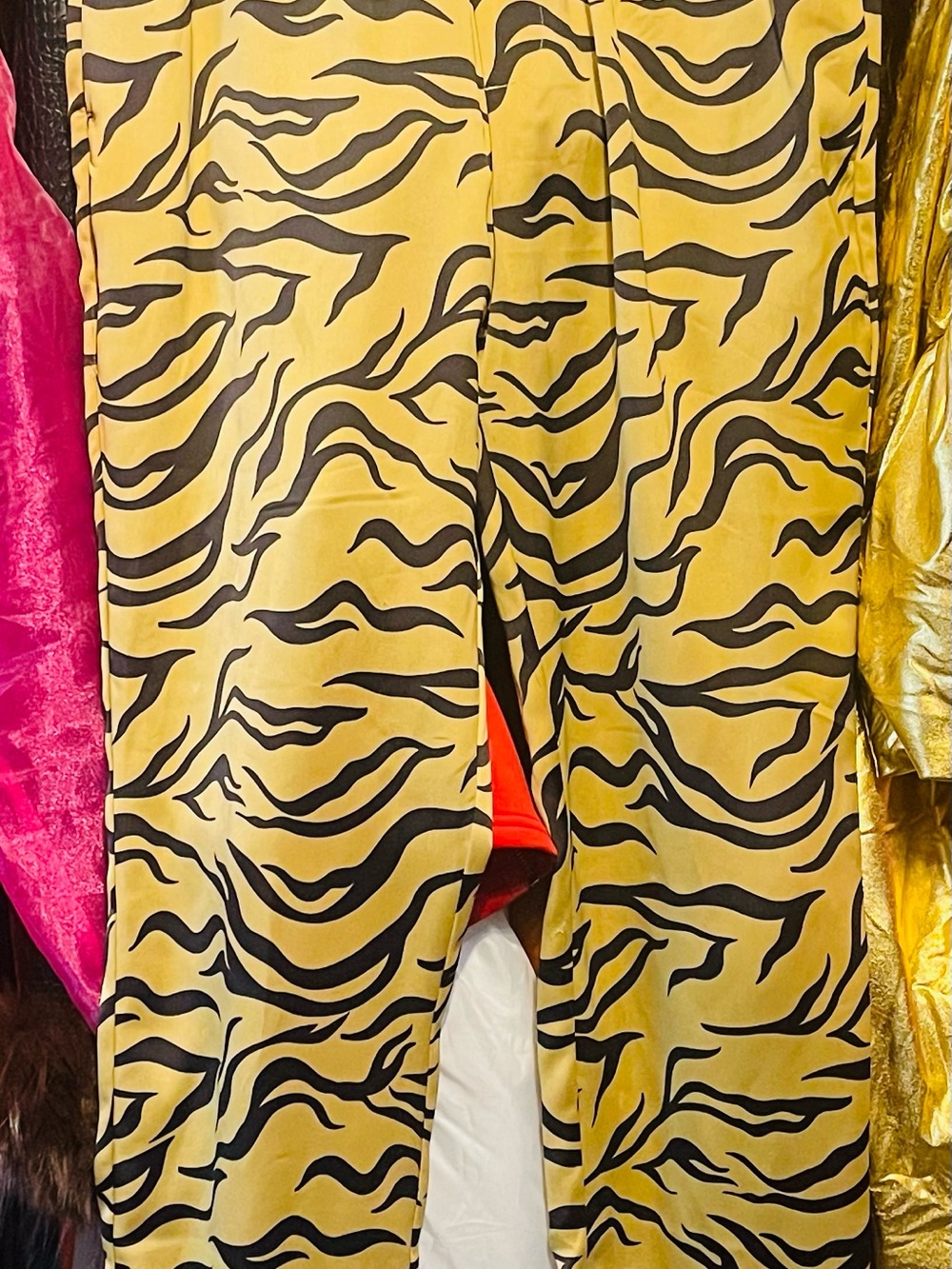 Scotch & Soda Animal Print Wide-Leg Pants in Golden Yellow and Black